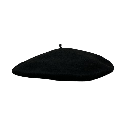 Gaucho Beret - Black Wool – Hampui Hats