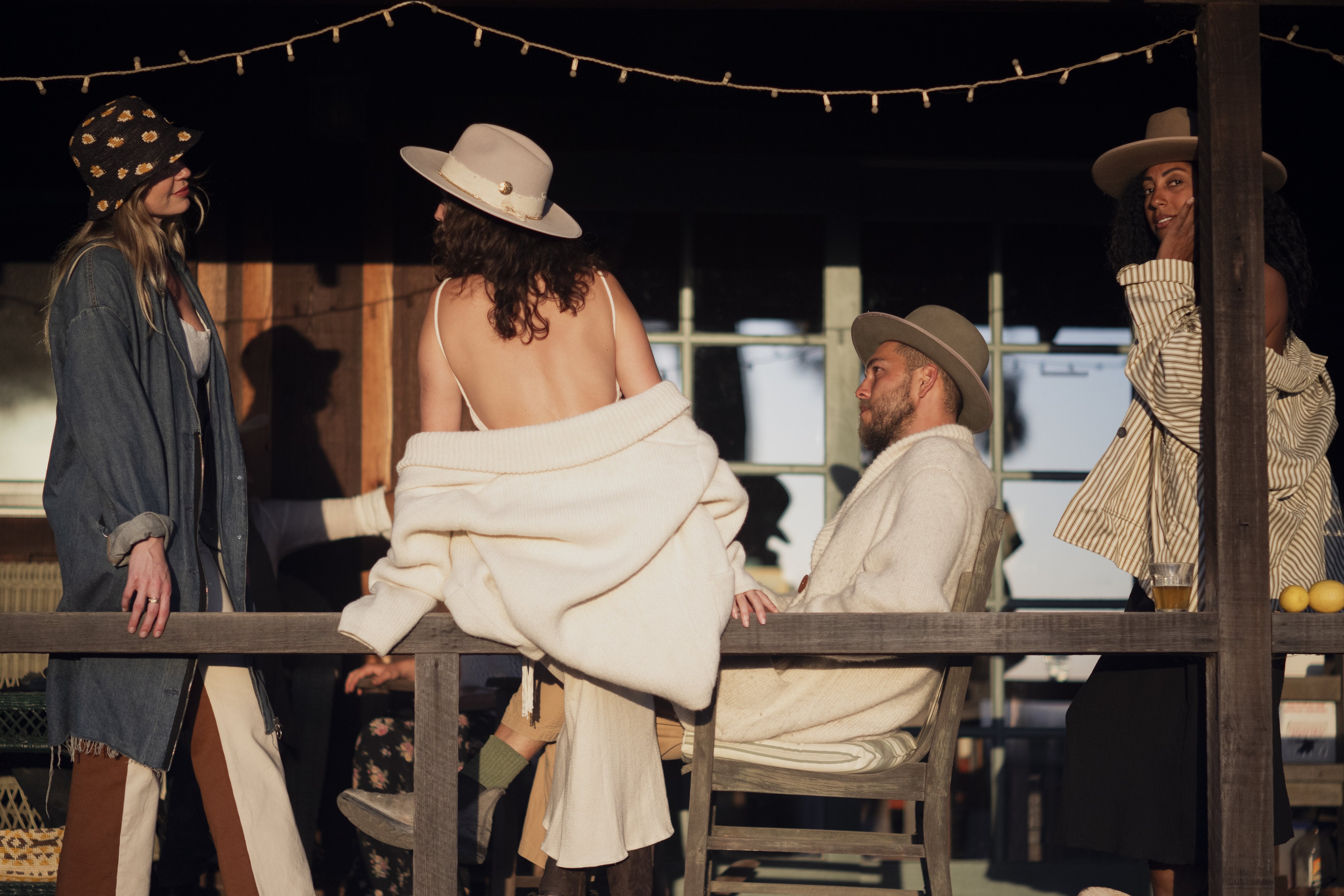 Colorado Winter hat styled outdoors, lifestyle setting.