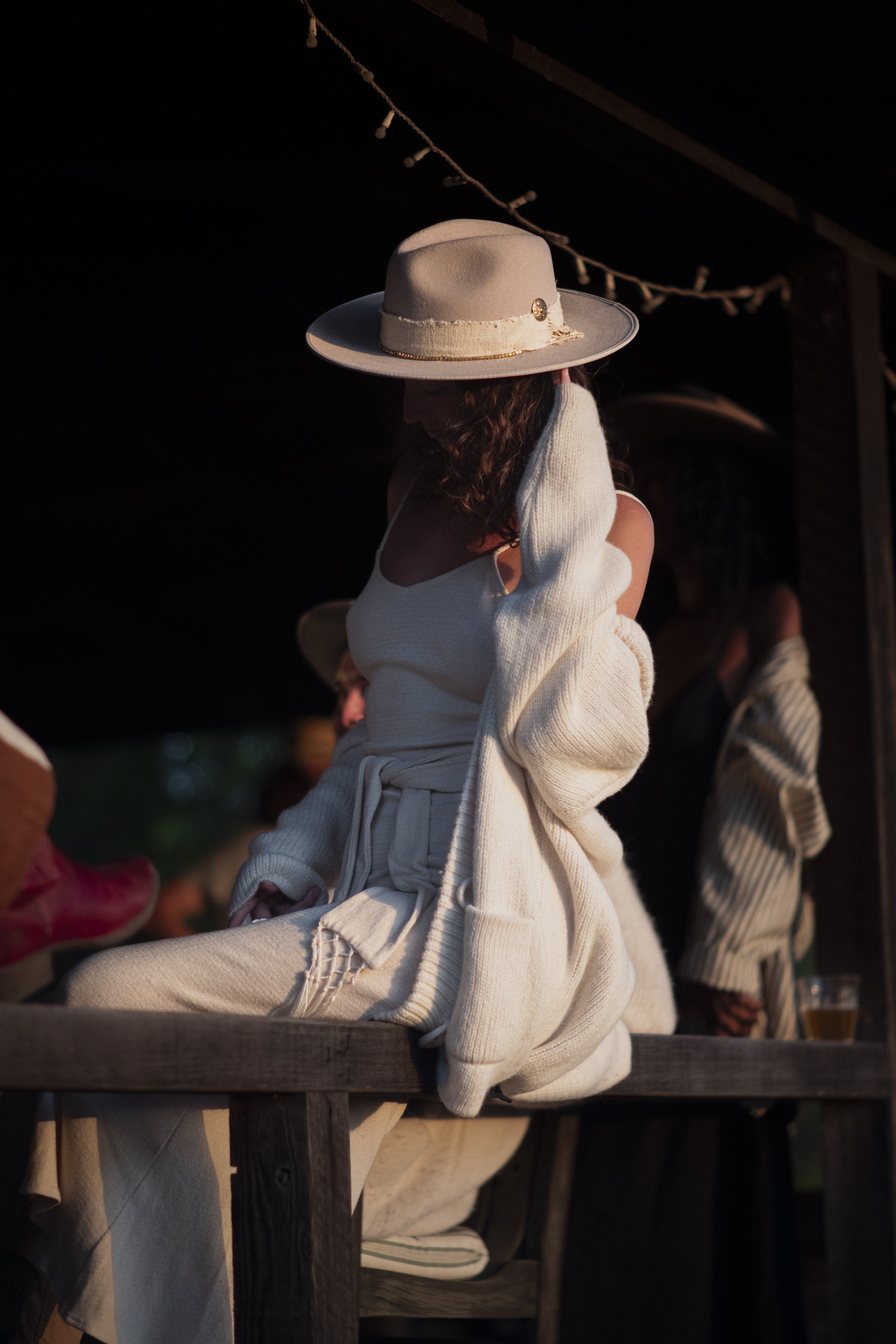 Colorado Winter hat worn by model, front view, Hampui Hats.