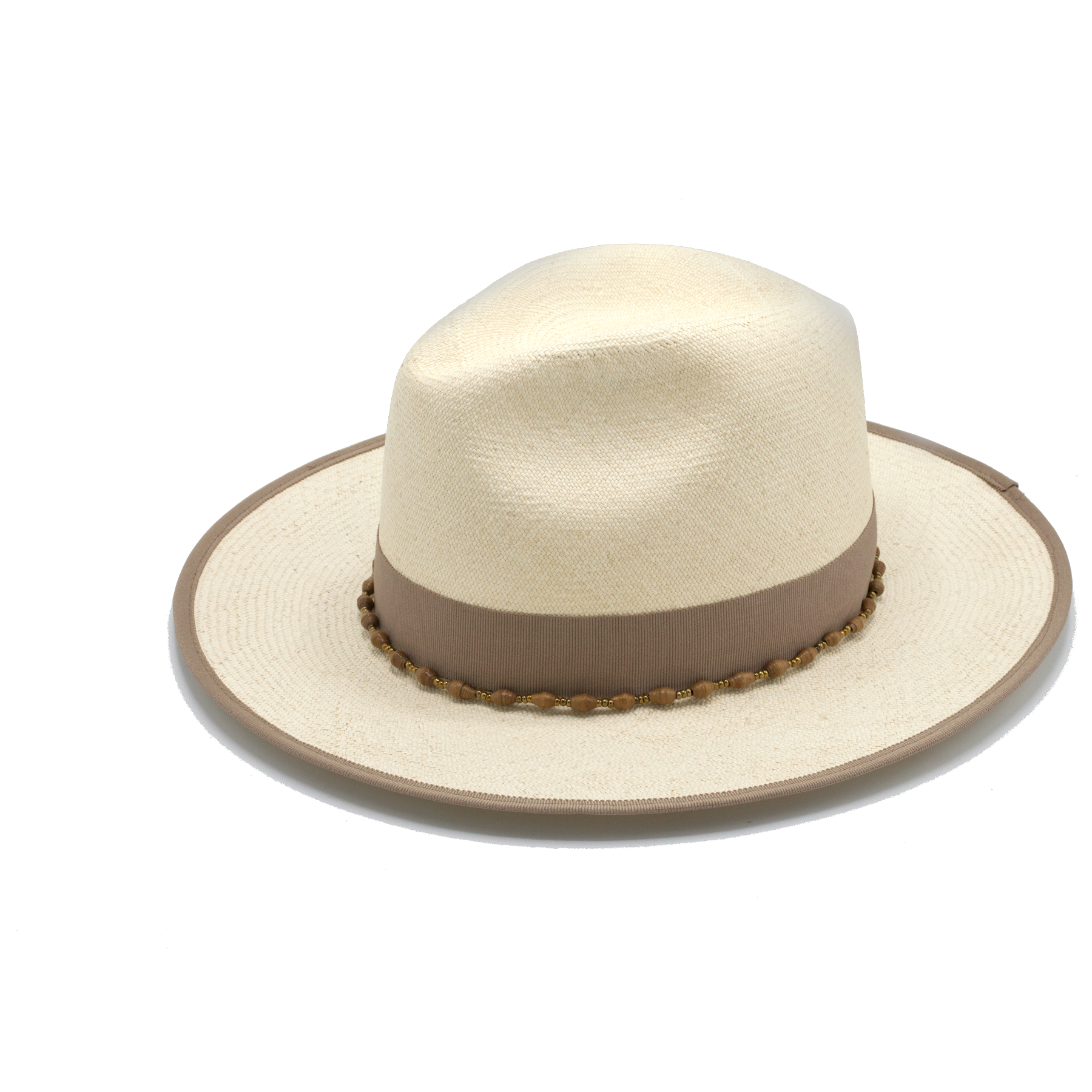 Adobe handmade straw hat by Hampui Hats — front view on transparent background