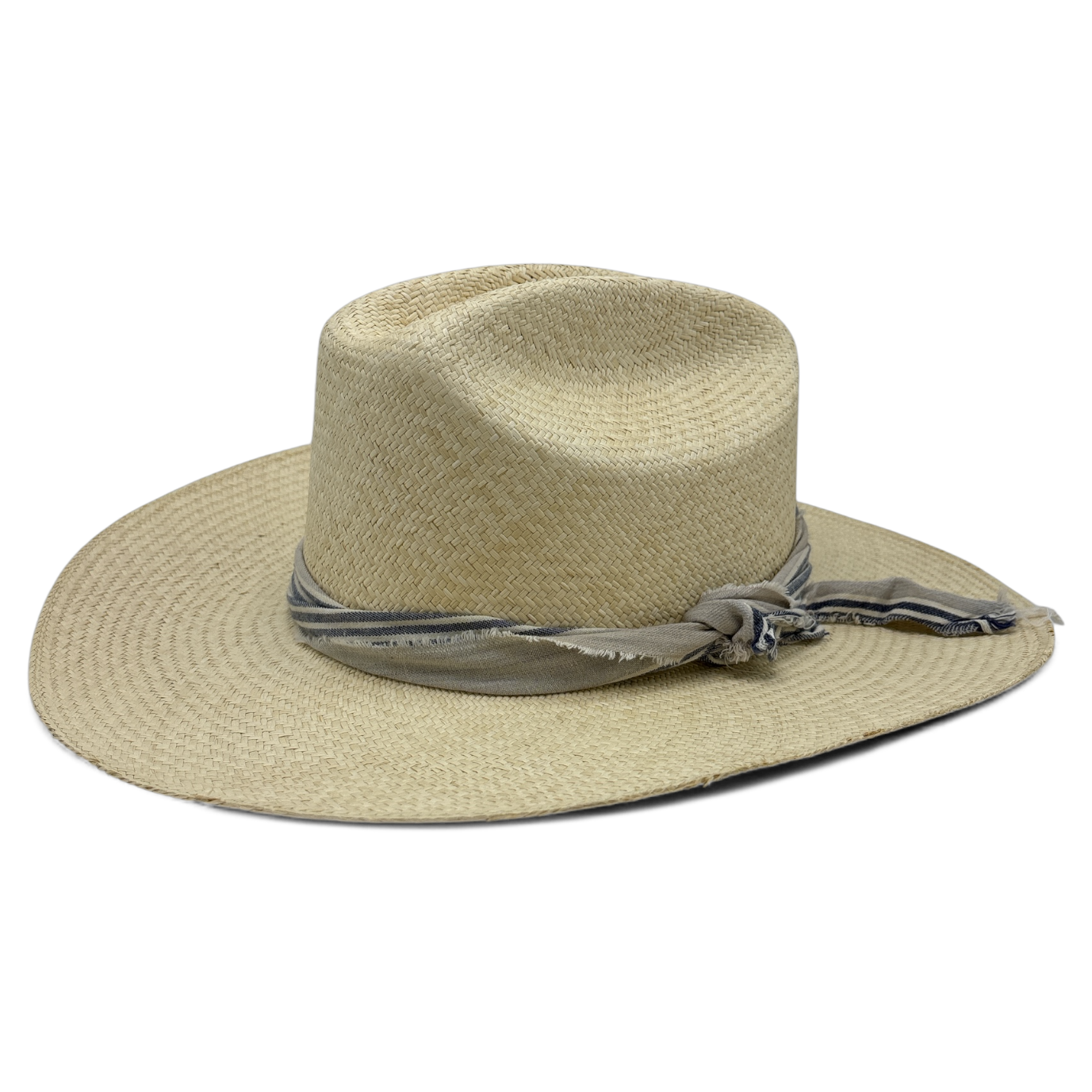 Atlas handmade straw hat by Hampui Hats — front view on transparent background