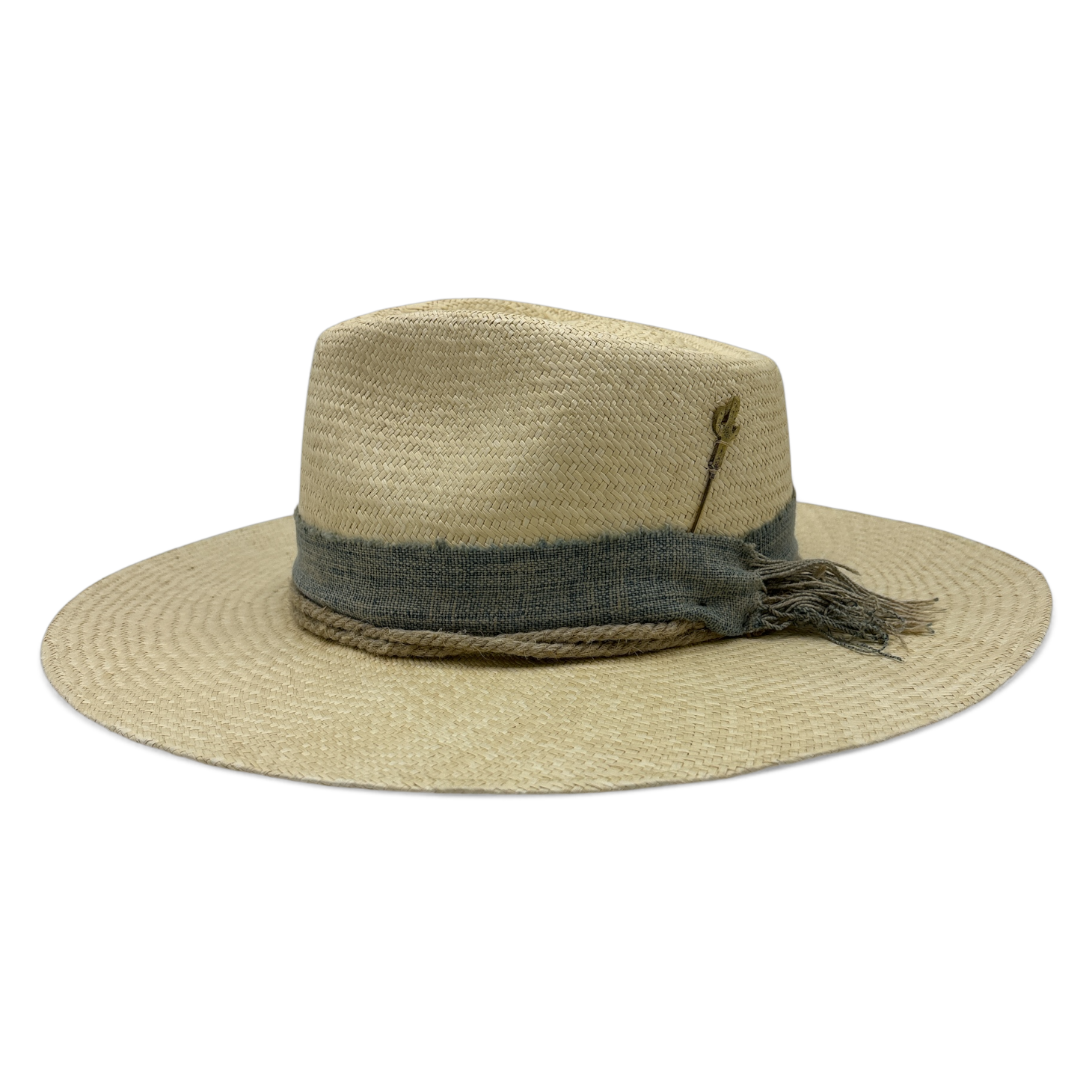 Boreal Summer handmade straw hat by Hampui Hats — front view on transparent background