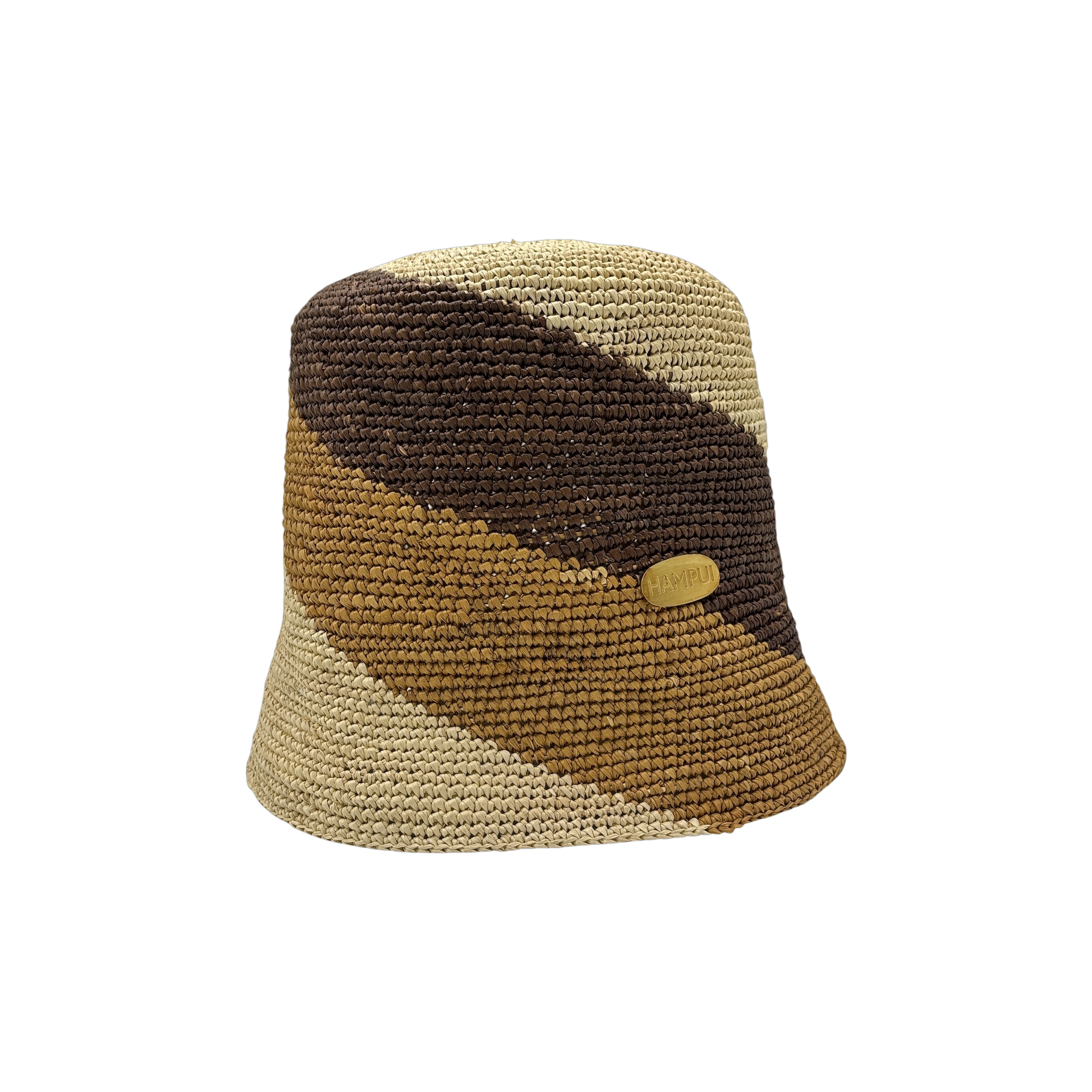 Caravan Straw Bucket hand-crocheted toquilla straw bucket hat by Hampui Hats — front view
