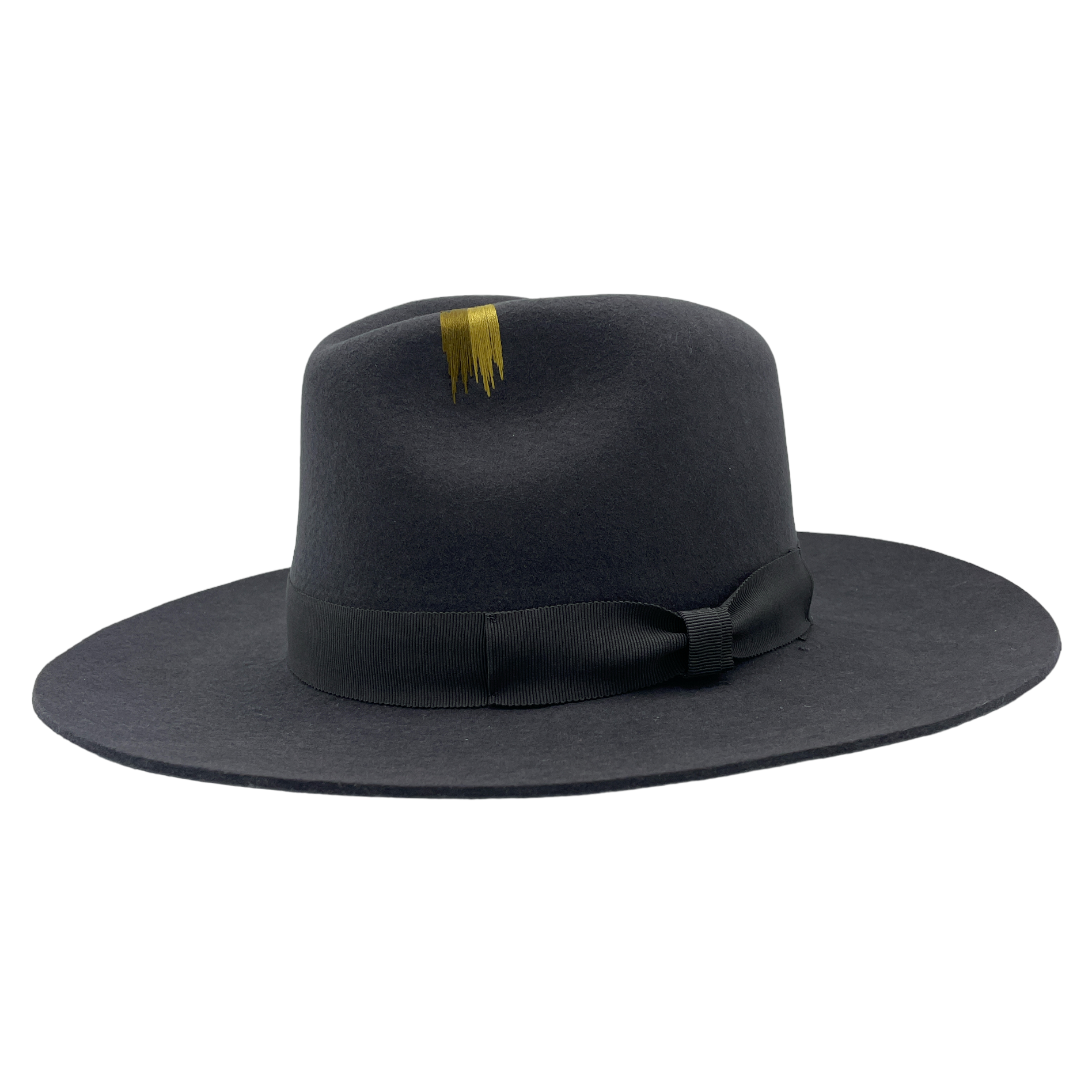 Hampui x Township31 Color Drip Gunmetal handmade hat by Hampui Hats — front view on transparent background