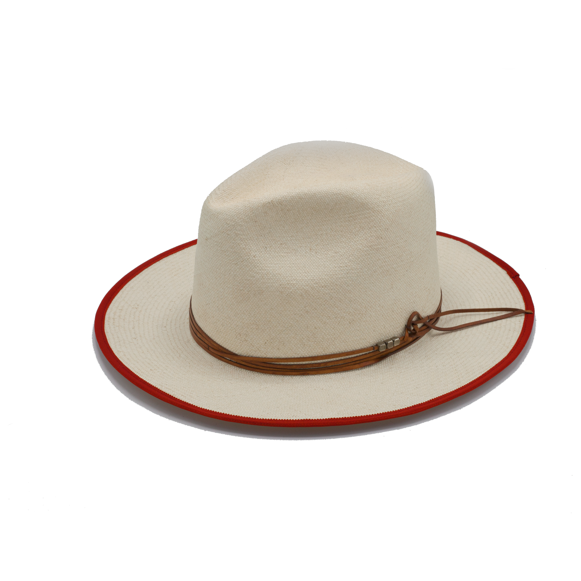 Ghost Pepper handmade straw hat by Hampui Hats — front view on transparent background