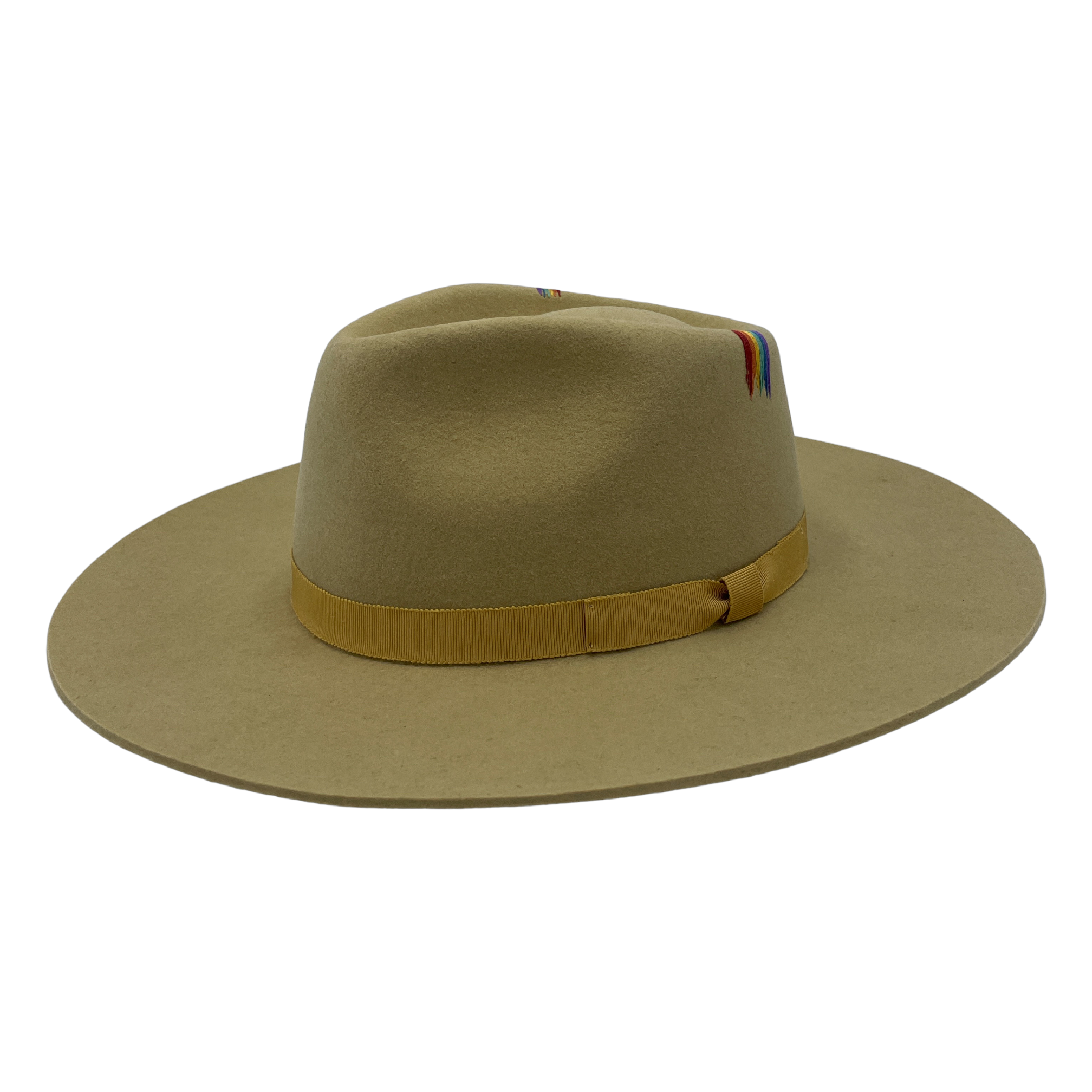 Hampui x Township31 Color Drip Sunshine handmade hat by Hampui Hats — front view on transparent background