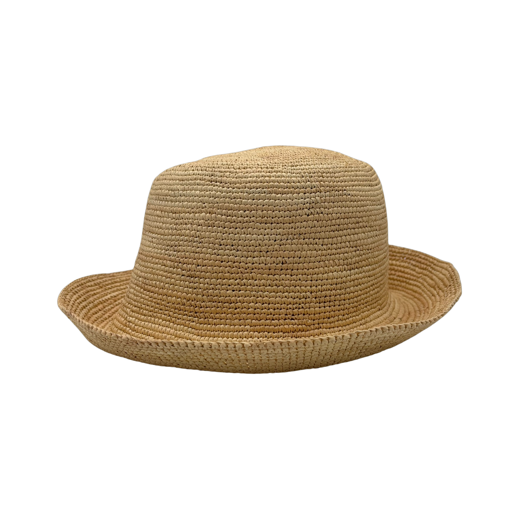 Natural Straw Bucket hand-crocheted toquilla straw bucket hat by Hampui Hats — front view