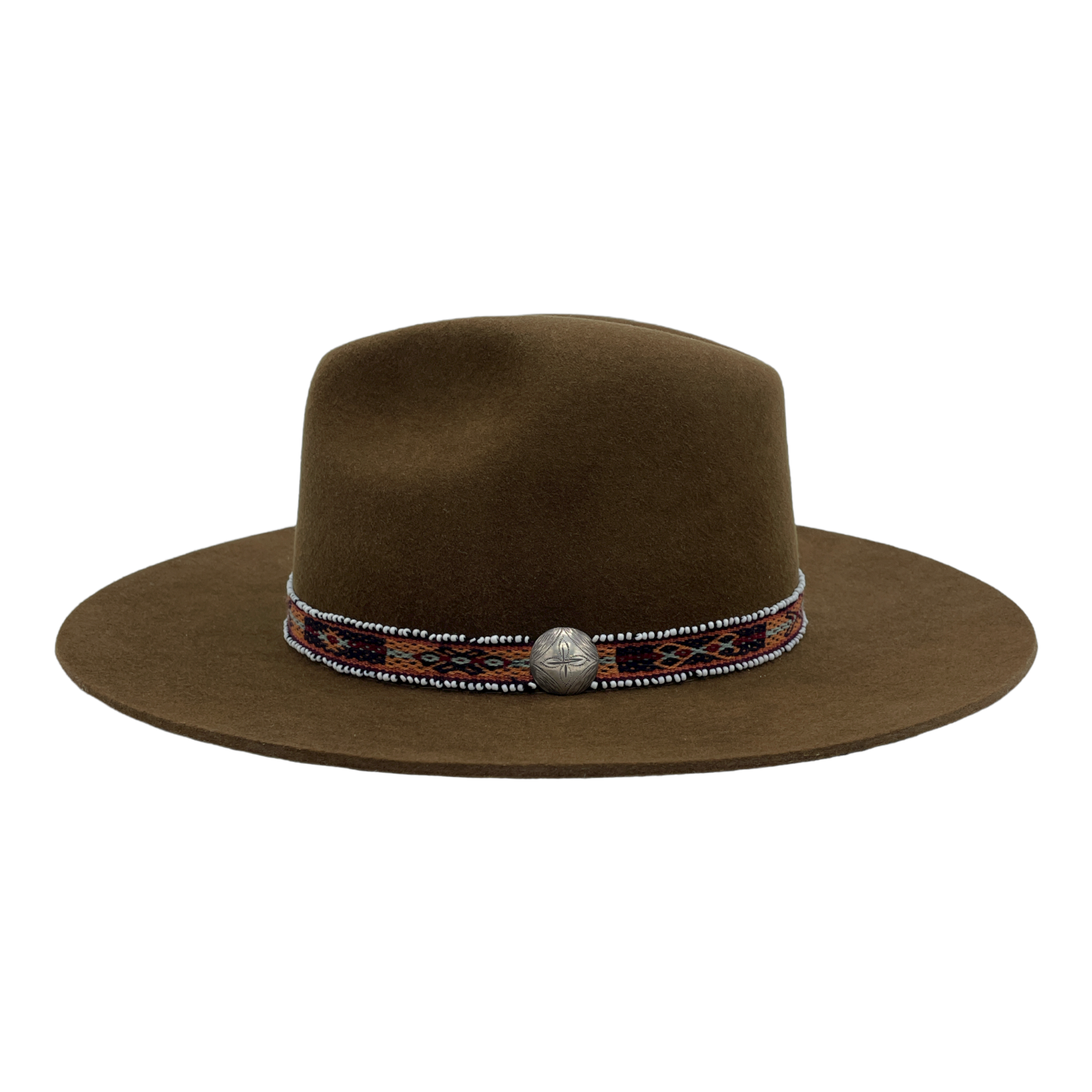 On the Mountain handmade hat by Hampui Hats — front view on transparent background