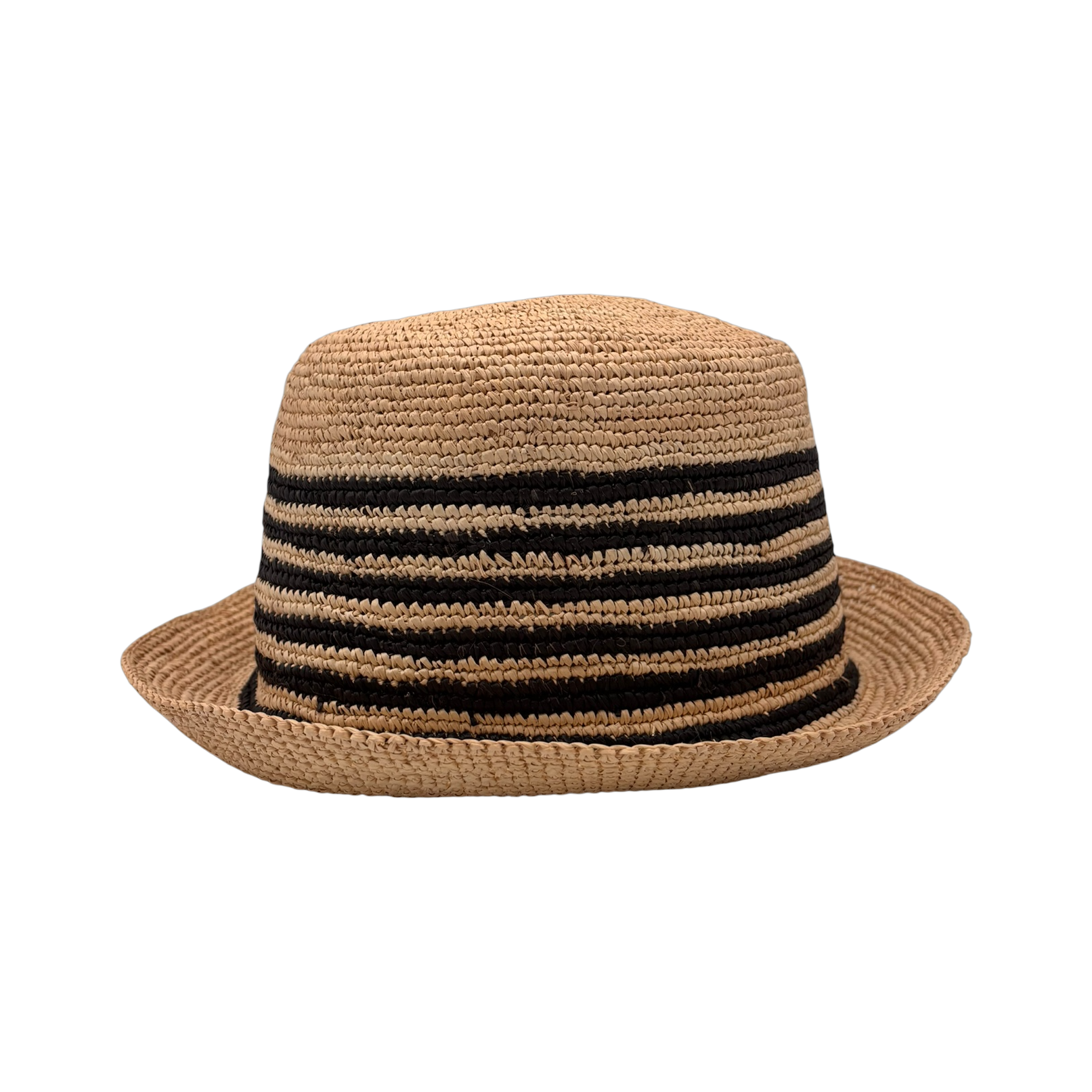 Racer Straw Bucket hand-crocheted toquilla straw bucket hat by Hampui Hats — front view
