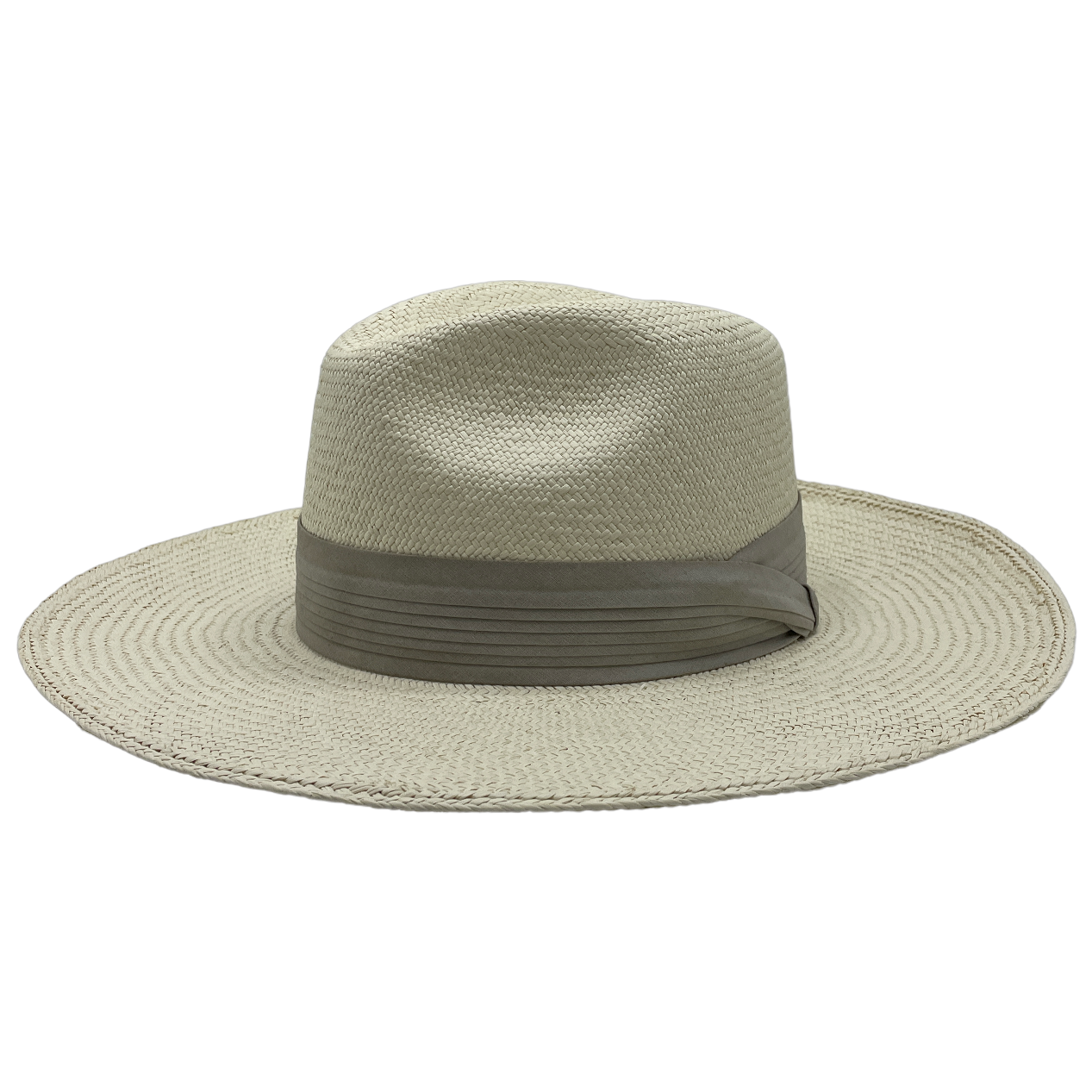 Rosemary + Iron handmade straw hat by Hampui Hats — front view on transparent background