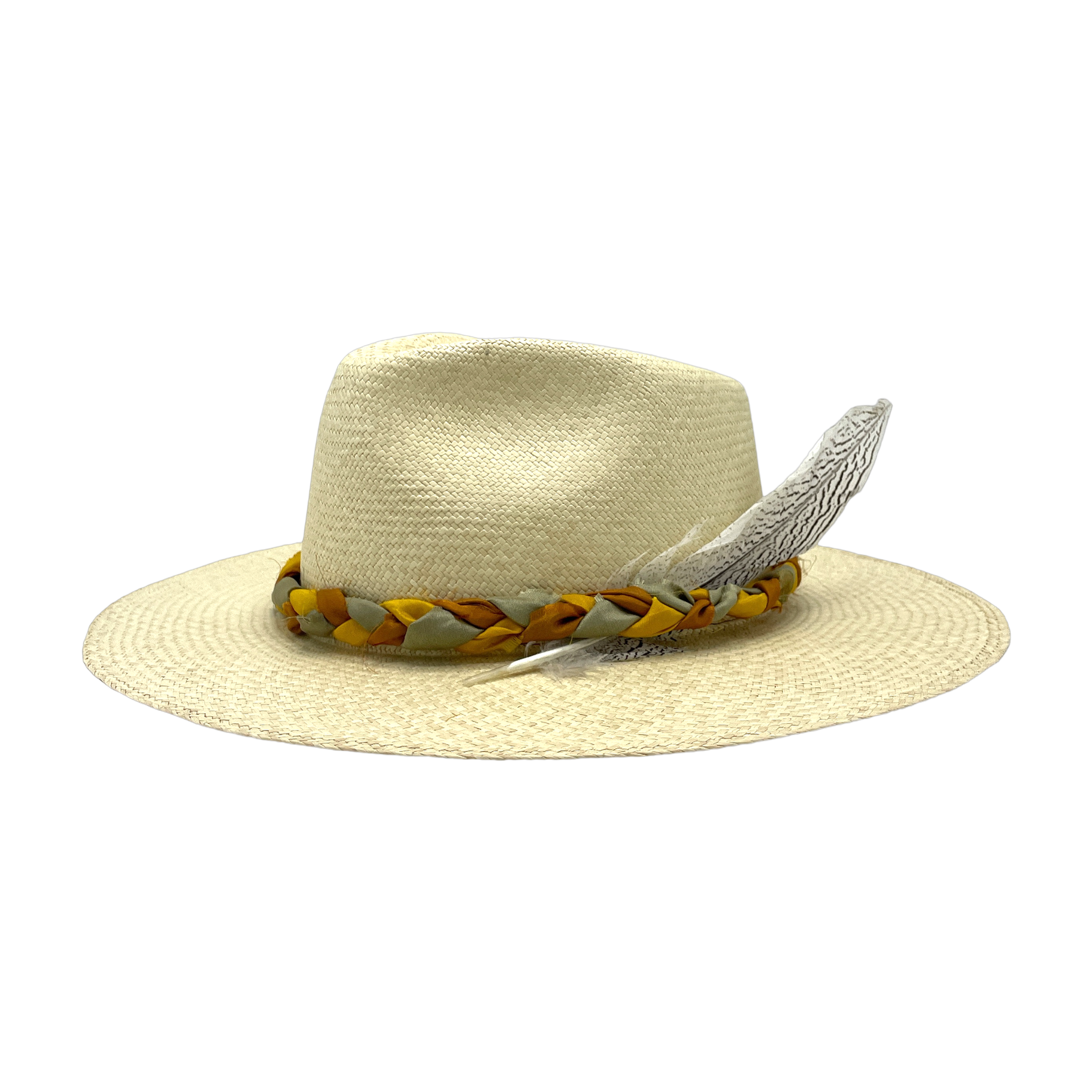 Sonoma Sunshine handmade straw hat by Hampui Hats — front view on transparent background