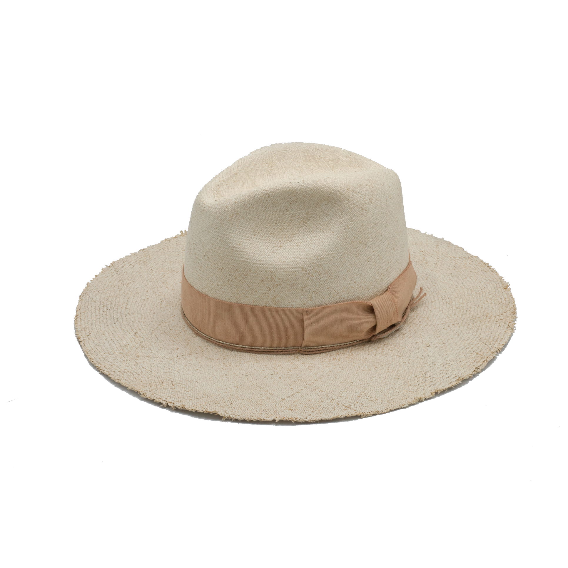 Summer Blooms handmade straw hat by Hampui Hats — front view on transparent background
