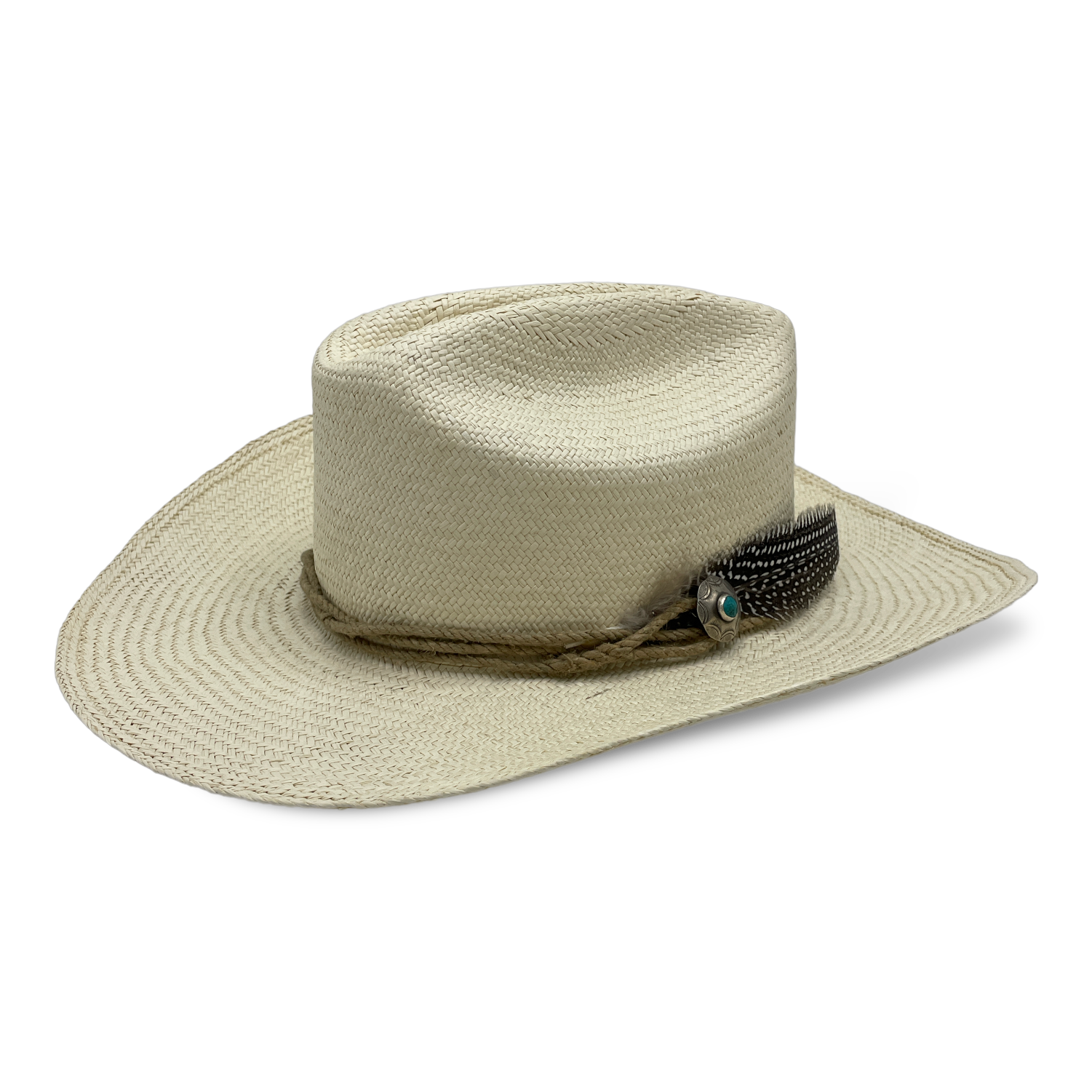 Sun in the Center handmade straw hat by Hampui Hats — front view on transparent background