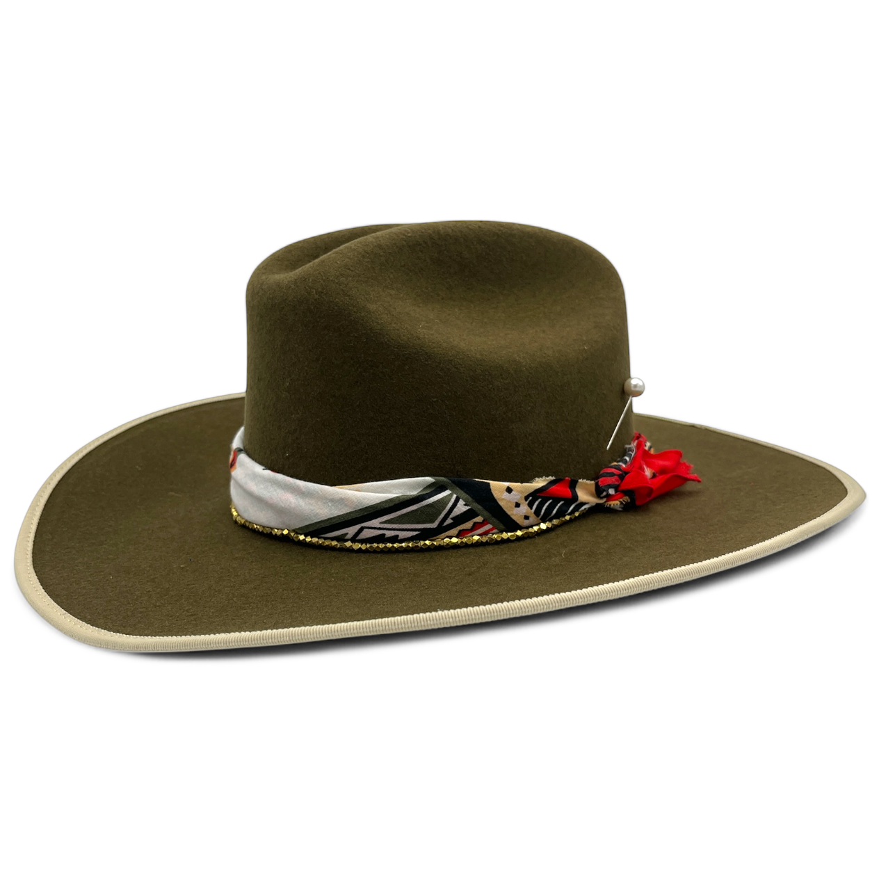 The Band Plays On handmade hat by Hampui Hats — front view on transparent background