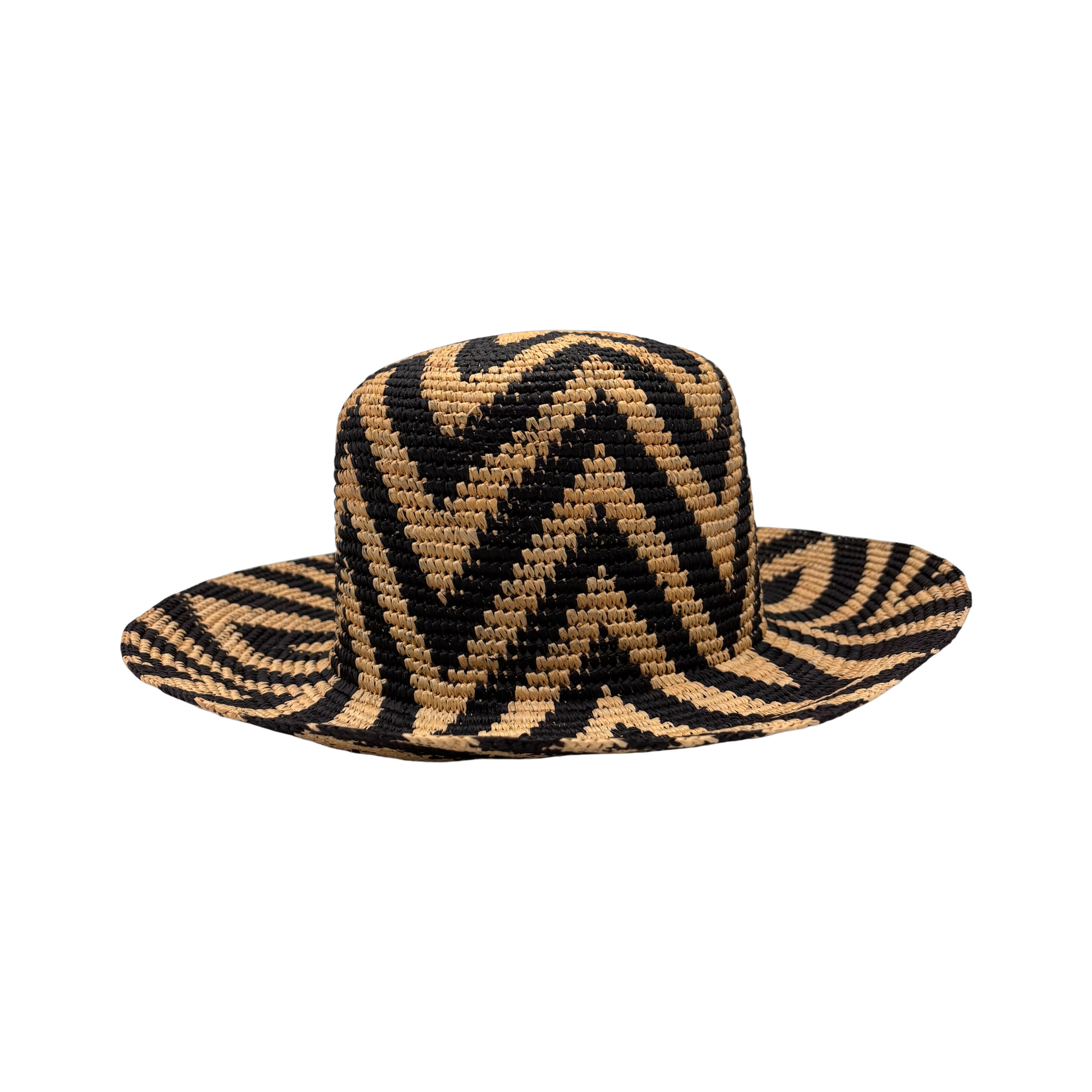 Twilight Straw Bucket hand-crocheted toquilla straw bucket hat by Hampui Hats — front view