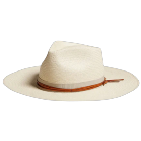 White Sand Isles handmade straw hat by Hampui Hats — front view on transparent background