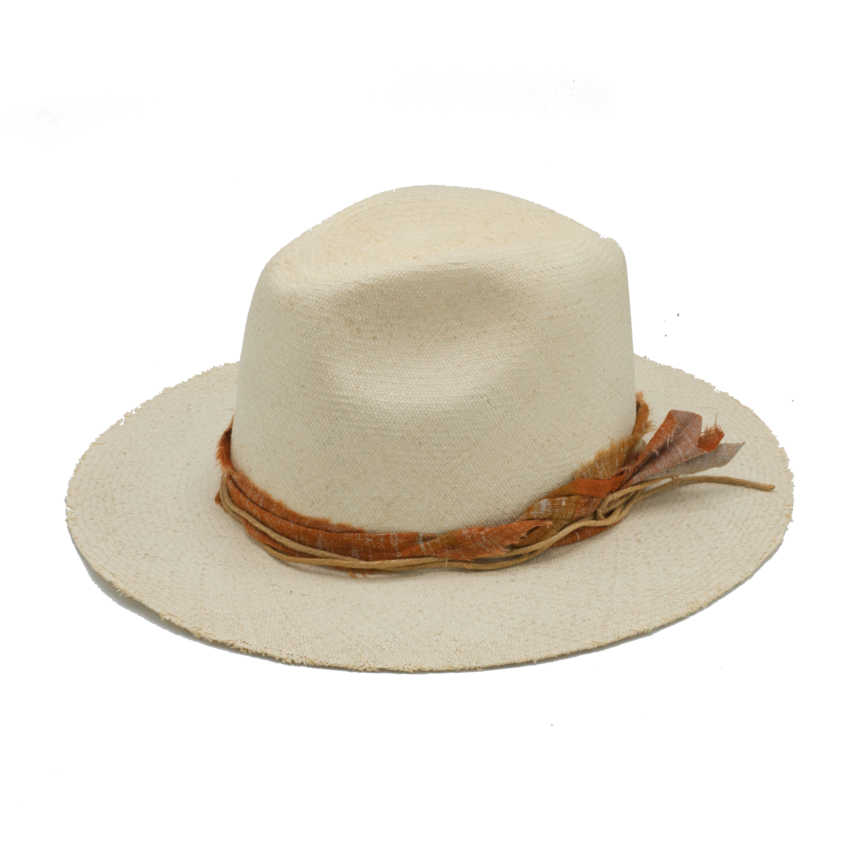 Wild Oats handmade straw hat by Hampui Hats — front view on transparent background