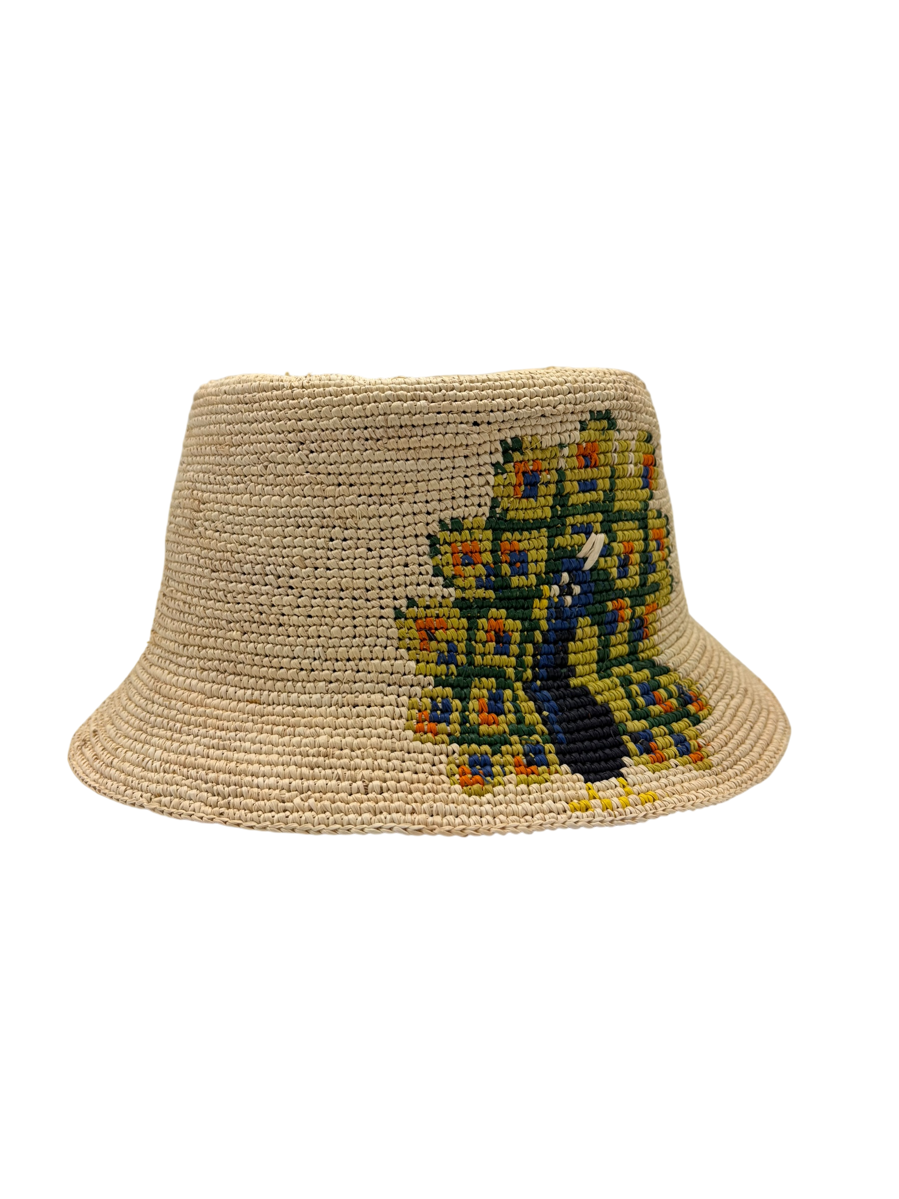 Peacock Straw Bucket