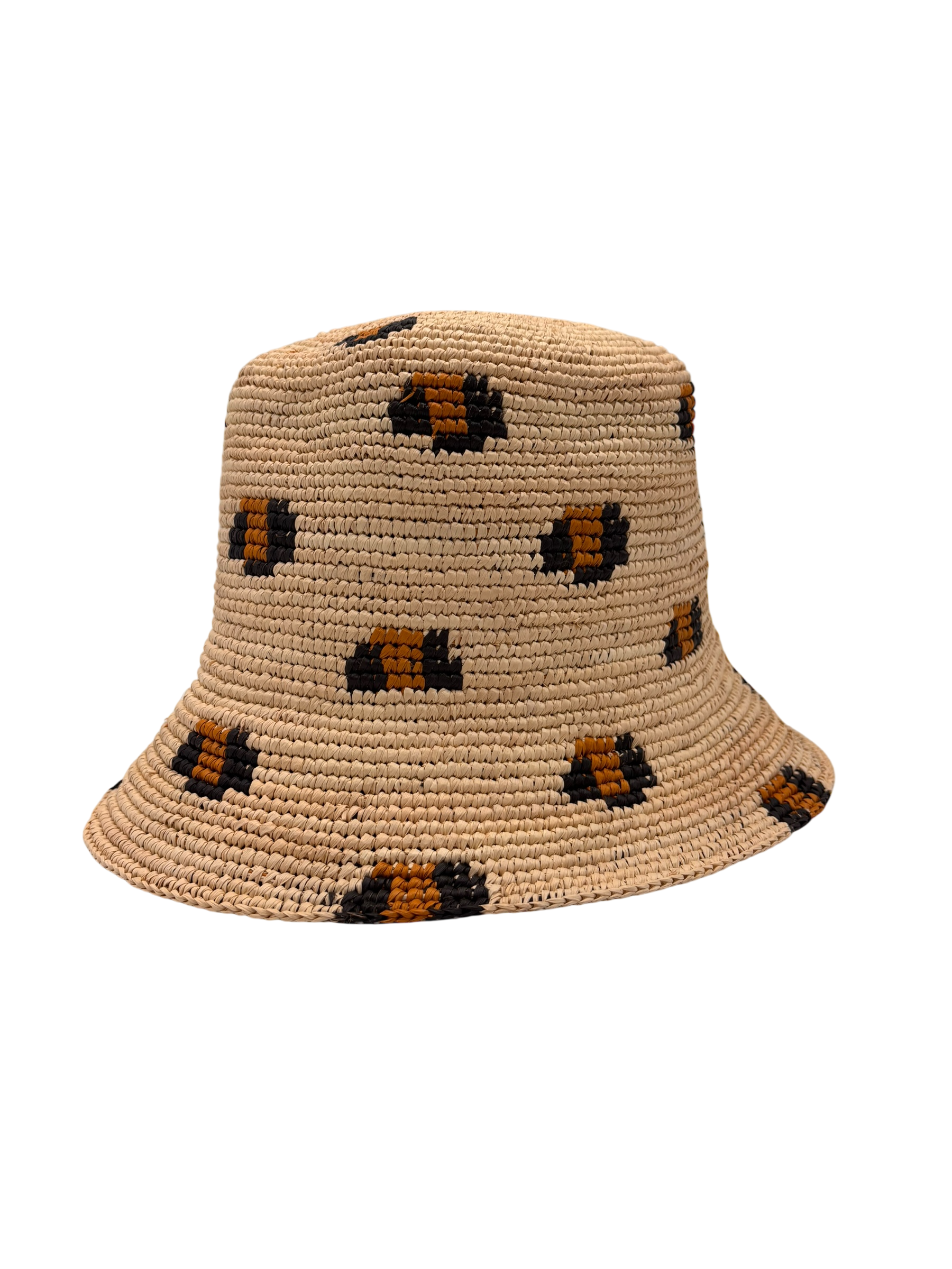 Leopard Straw Bucket