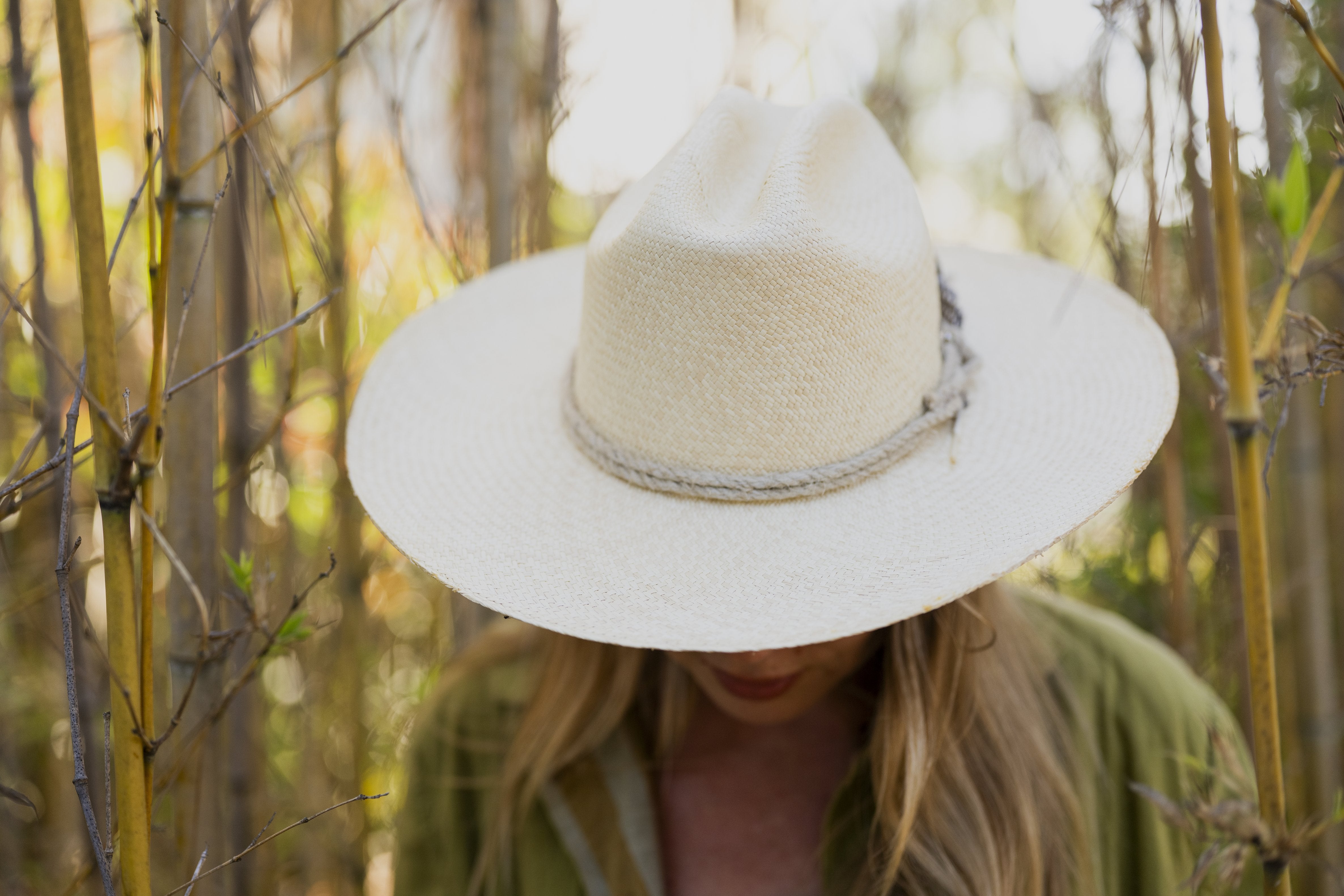 Sun in the Center hat detail close-up of texture and craftsmanship.